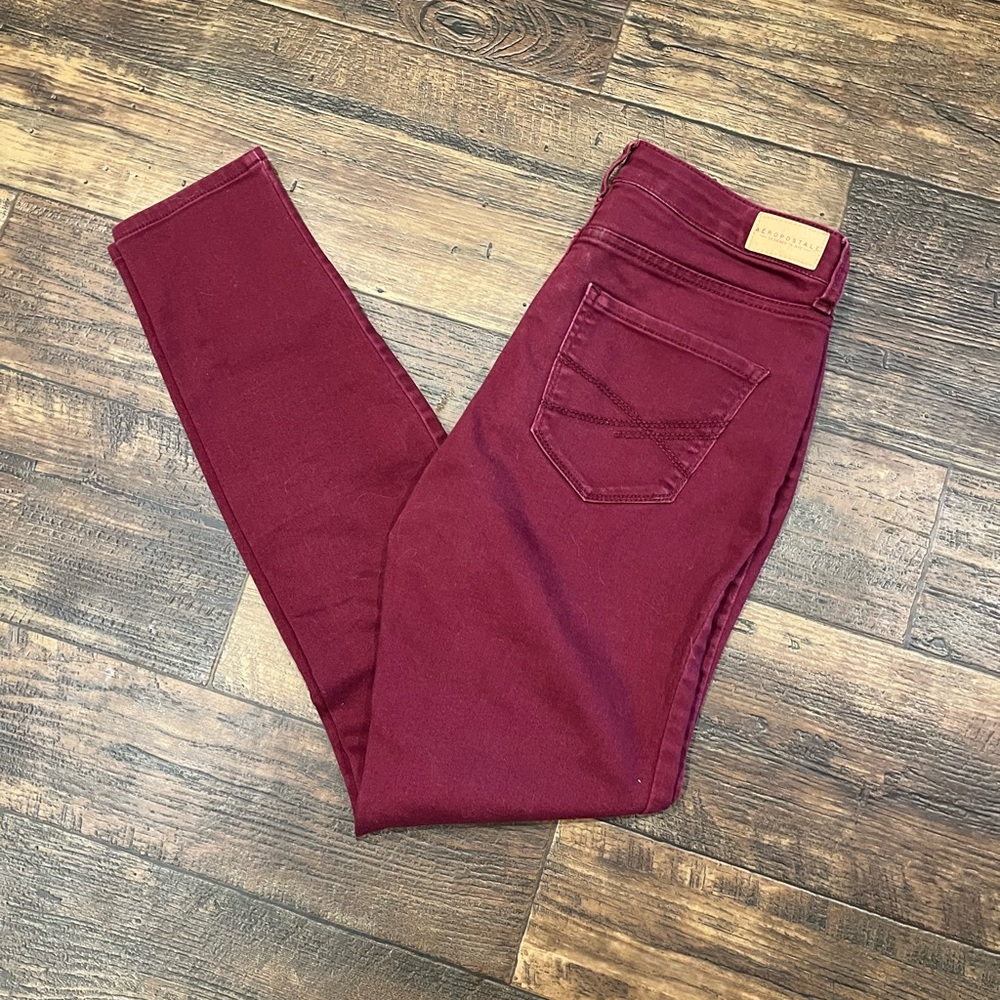 Women's Burgundy Jeans
